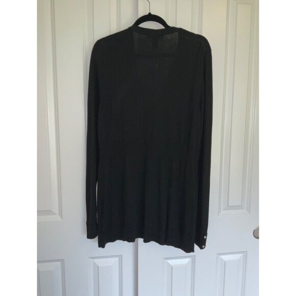 White House Black Market size XL NEW Black Cardigan Sweater Silver Snap front - Picture 4 of 9